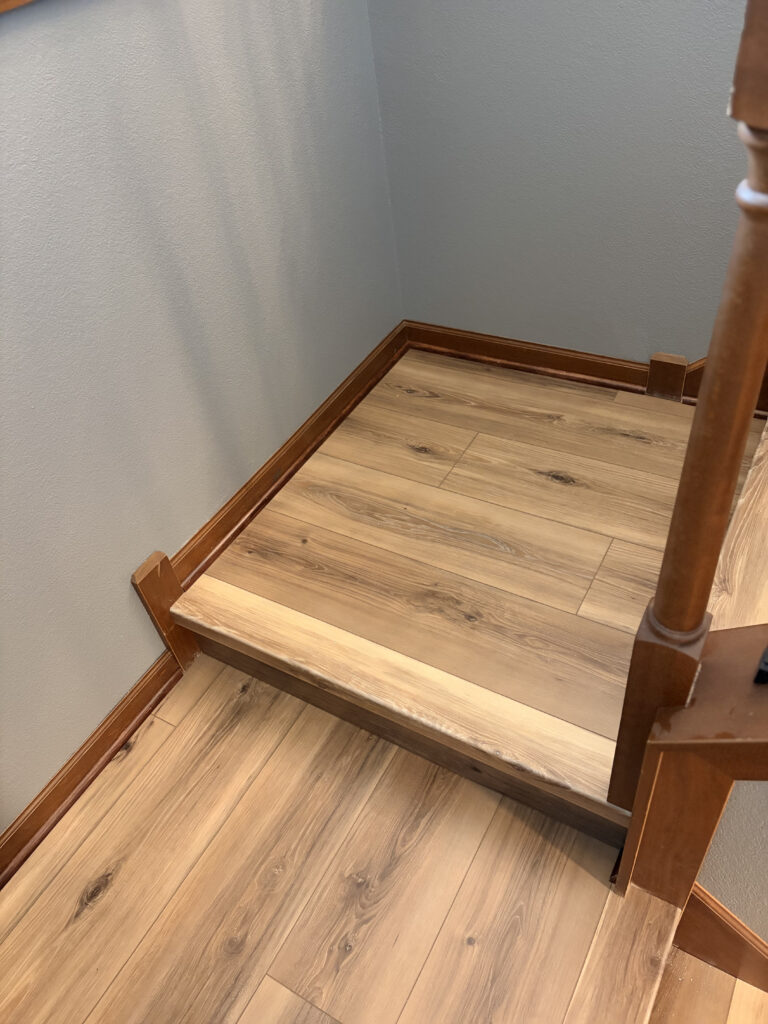 Flooring installation underway in an occupied home