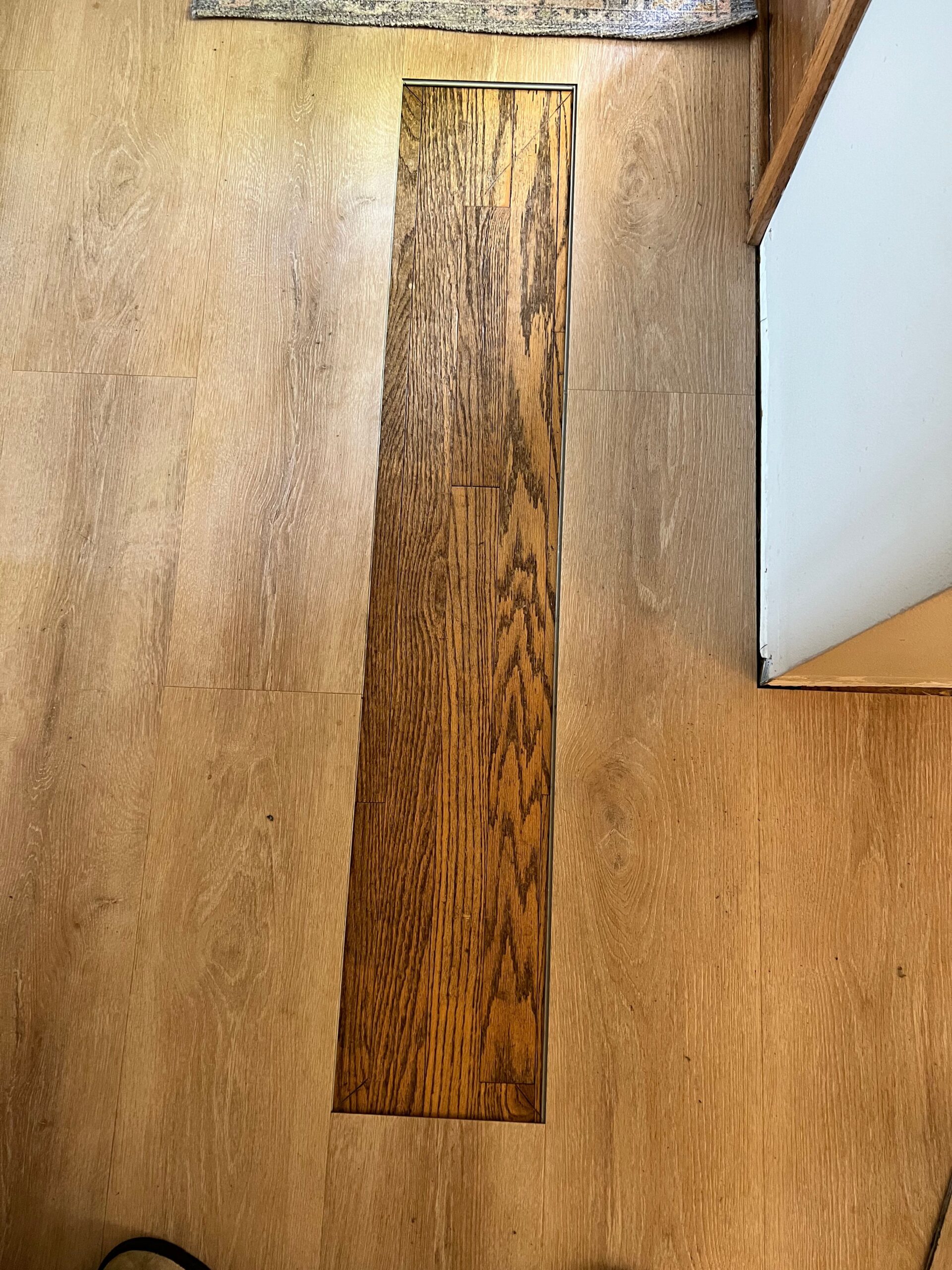 Completed LVP repair with replacement plank